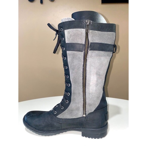 Ugg Australia Brystl Tall Boot Black Lace Up Tall Waterproof Leather 1095158 US9 - Picture 2 of 15